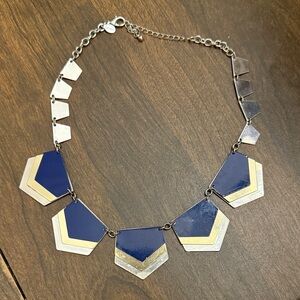 Express Elegant Blue and Gold Geometric Necklace